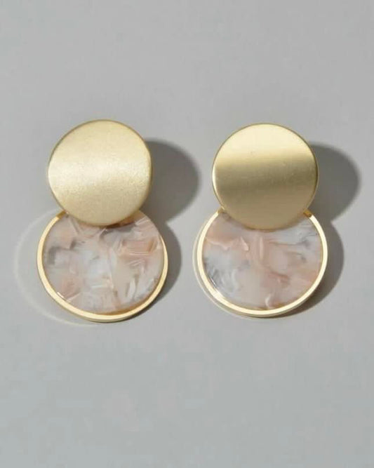 Circle Marble Earrings